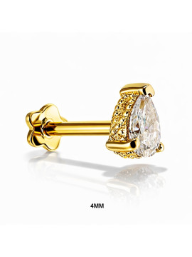 18K Gold Pear-Cut La...