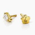 18K Gold Pear-Cut Lab Diamond Ear Piercing Stud