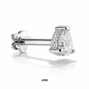 18K Gold Pear-Cut Lab Diamond Ear Piercing Stud