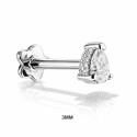 18K Gold Pear-Cut Lab Diamond Ear Piercing Stud