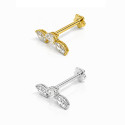 18K Gold Triple Marquise Diamond Stud (Sold Per Piece)