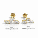 18K Gold Triple Marquise Diamond Stud (Sold Per Piece)