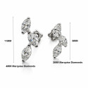 18K Gold Triple Marquise Diamond Stud (Sold Per Piece)