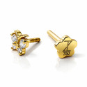 18K Gold Moissanite Butterfly Ear Piercing Stud