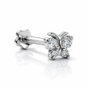 18K Gold Moissanite Butterfly Ear Piercing Stud