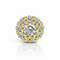 Illusion Flower – 18K Gold Moissanite Flat-Back Stud
