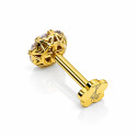 Illusion Flower – 18K Gold Moissanite Flat-Back Stud