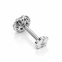 Illusion Flower – 18K Gold Moissanite Flat-Back Stud