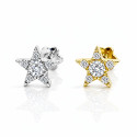 18K Gold Star Moissanite Flat Back Ear Piercing Stud