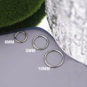 ASTM F136 Titanium 20G (0.8MM) Hinged Lock Plain Natural Titanium Piercing Ring Hoop