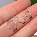 ASTM F136 Titanium 20G (0.8MM) Hinged Lock Plain Natural Titanium Piercing Ring Hoop