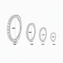 18K White Gold Diamond Hinged Hoop