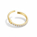18K Yellow Gold Natural Diamond Hinged Hoop