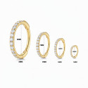 18K Yellow Gold Natural Diamond Hinged Hoop