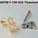 39-1 ASTM F136 Titanium 16G (1.2MM) Internally Threaded & Piercing Stud