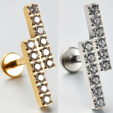 39-3 ASTM F136 Titanium 16G (1.2MM) Internally Threaded Flat Flash Piercing Stud