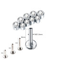 Titanium Internally Threaded Flat Back Curved Stud