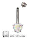 Titanium 14G (1.6MM) Internally Threaded Heart Belly Button Piercing 10MM