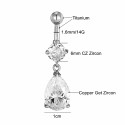 Titanium 14G (1.6MM) Externally Threaded Water Drop Dangling Belly Button Piercing 10MM