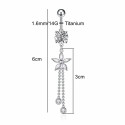 Titanium 14G (1.6MM) Externally Threaded Flower Dangling Belly Button Piercing 10MM