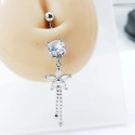 Titanium 14G (1.6MM) Externally Threaded Flower Dangling Belly Button Piercing 10MM