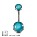 Titanium 14G (1.6MM) Internally Threaded Opal Stone Belly Button Piercing 10MM