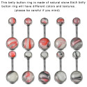 Titanium 14G (1.6MM) Internally Threaded Opal Stone Belly Button Piercing 10MM