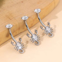 Titanium 14G (1.6MM) Internally Threaded Scorpio Belly Button Piercing 10MM