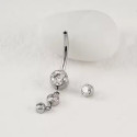 Premium Titanium Hanging 2 Crystals Belly Ring | 14G (1.6MM) | 10MM Bar