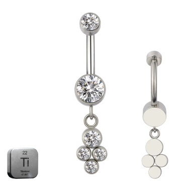 Titanium 14G (1.6MM) Externally Threaded Dangling Cat Paw Belly Button Piercing 10MM	