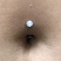 Titanium 14G (1.6MM) Internally Threaded Clear Crystal Floating Belly Button Piercing