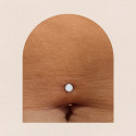 Titanium 14G (1.6MM) Internally Threaded Clear Crystal Floating Belly Button Piercing