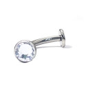 Titanium 14G (1.6MM) Internally Threaded Clear Crystal Floating Belly Button Piercing