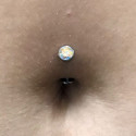 Titanium 14G (1.6MM) Internally Threaded Multicolor Crystal Floating Belly Button Piercing