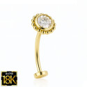 18K Gold Moissanite Floating Belly Piercing