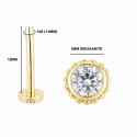 18K Gold Moissanite Floating Belly Piercing
