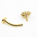 18K Gold Moissanite Floating Belly Piercing