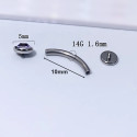 BELLY_10_07 ASTM F136 Titanium 14G (1.6MM) Internally Threaded Clear Crystal Floating Belly Button Piercing 10MM