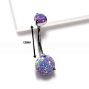 BELLY_12_01 ASTM F136 Titanium 14G (1.6MM) Internally Threaded Belly Button Piercing 12MM