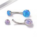 BELLY_12_01 ASTM F136 Titanium 14G (1.6MM) Internally Threaded Belly Button Piercing 12MM