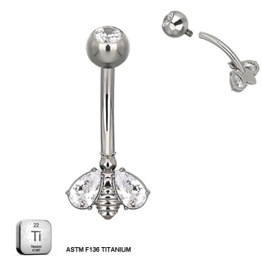 Crystal Bee Belly Piercing