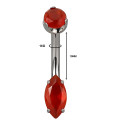 Red Crystal Marquise Belly Piercing