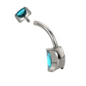 Elegant Turquoise Belly Piercing