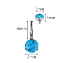 Classic Turquoise Belly Piercing – ASTM F136 Titanium