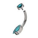 Turquoise Marquise Belly Piercing