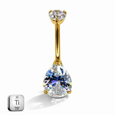 Titanium Teardrop Belly Piercing – Internally Threaded