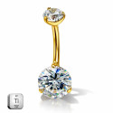 Titanium Belly Piercing – Round Stone Design