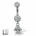  Titanium Internally Threaded Belly Ring – Dangle Design