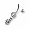  Titanium Internally Threaded Belly Ring – Dangle Design