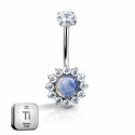 Titanium Belly Ring with Moonstone